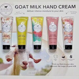DIONIS Goat Milk Hand Cream Moisturizer for Dry Hands, 1 Ounce, 5 Count